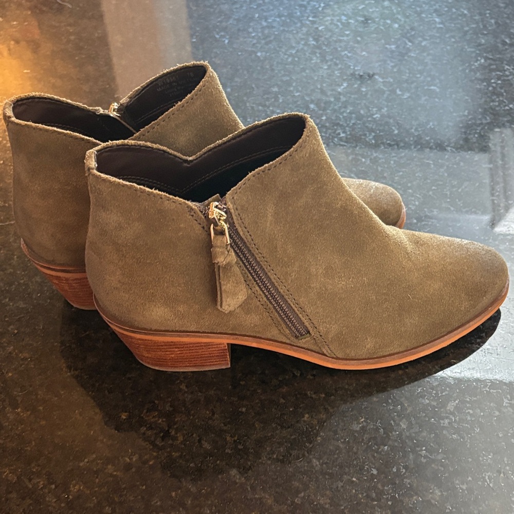 Cole Haan Khaki Suede Ankle Boots